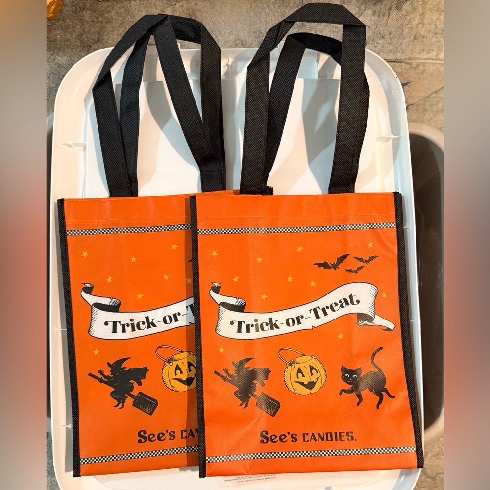 See’s Candy Halloween Trick-or-Treat Tote Bags, Set of 2